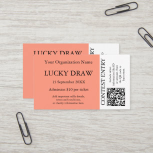 Tombola-Tickets Coral QR-Preisverlosung Event Visitenkarte