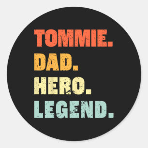 Tommie Vater Hero Legend Personalisierter Individu Runder Aufkleber