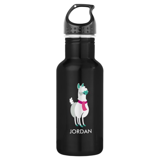 Tommy das Lama Edelstahlflasche (Vorderseite)