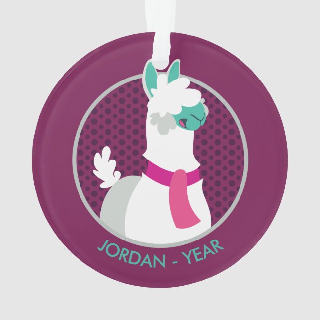 Tommy das Lama Ornament (Rückseite)