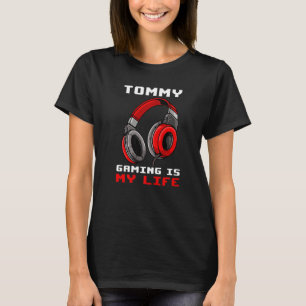 Tommy Gaming ist mein Leben Personalisiert T-Shirt
