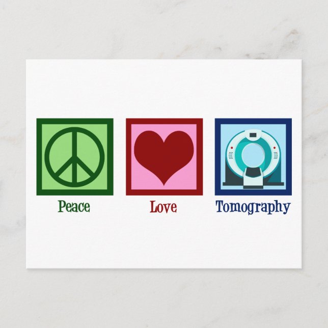 Tomographin Peace Liebe Tomographie Postkarte (Vorderseite)