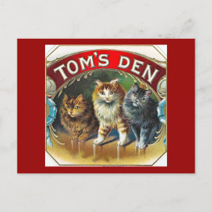 Toms Den Vintage-Zigarrenetikett Postkarte