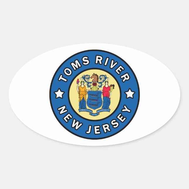 Toms River New Jersey Ovaler Aufkleber (Vorderseite)