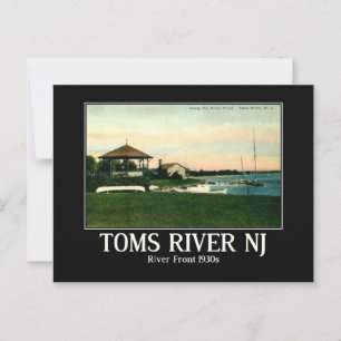 Toms River NJ River Front 1930s Vintag Inspiriert Postkarte
