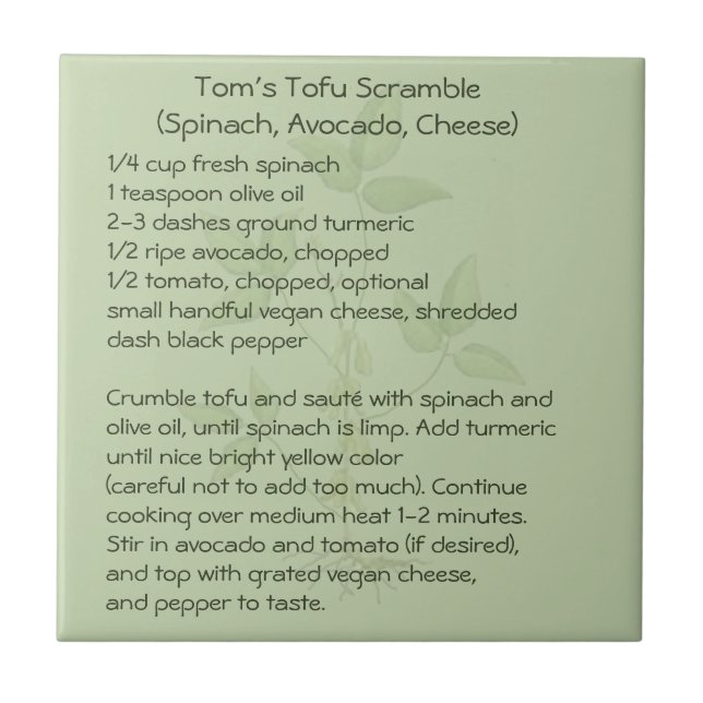 Toms Tofu-Scramble Fliese (Vorderseite)