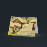 Tomten Weihnachtskarte mit Gedicht Viktor Rydberg Feiertagskarte<br><div class="desc">Klassisches Bild von Tomten aufpassend über den Bauernhof,  mit Text von berühmtem Gedicht Viktor Rydbergs: "Snön lyser vit på genommen. Endast tomten är vaken",  das übersetzt: "Der Schnee glänzt Weiß auf den Dachspitzen.  Nur Tomten ist wach."</div>