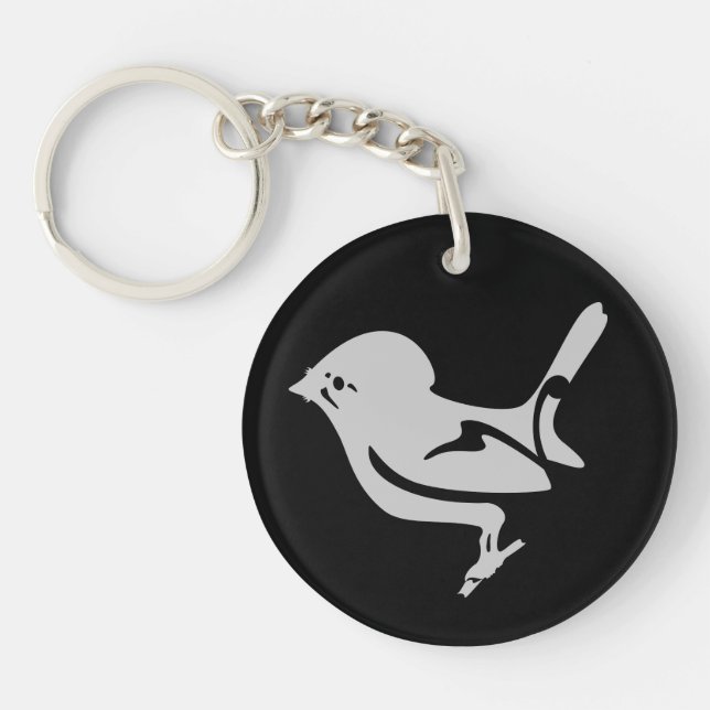 Tomtit MIROMIRO Neuseeland / Aotearoa-Vogel Schlüsselanhänger (Vorderseite)