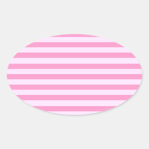 Ton auf Ton-Rosa Stripes Muster Ovaler Aufkleber