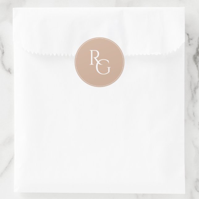 Ton | Chic Simple Initialen  Runder Aufkleber (Tasche)
