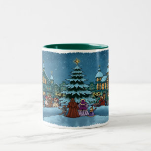 Ton der WeihnachtsstadtTasse zwei Zweifarbige Tasse
