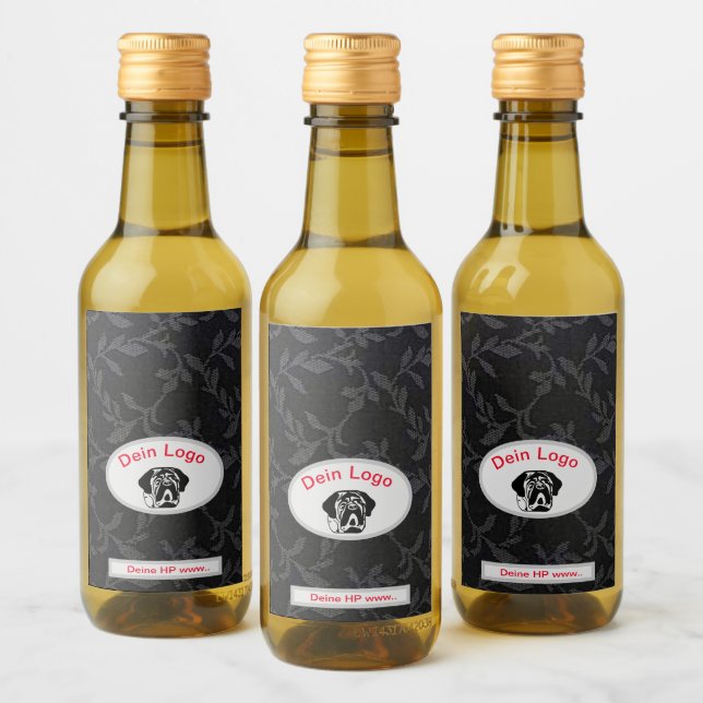 Ton image Mastiff Bulldog Logo Étiquettes de vin (Bouteilles)