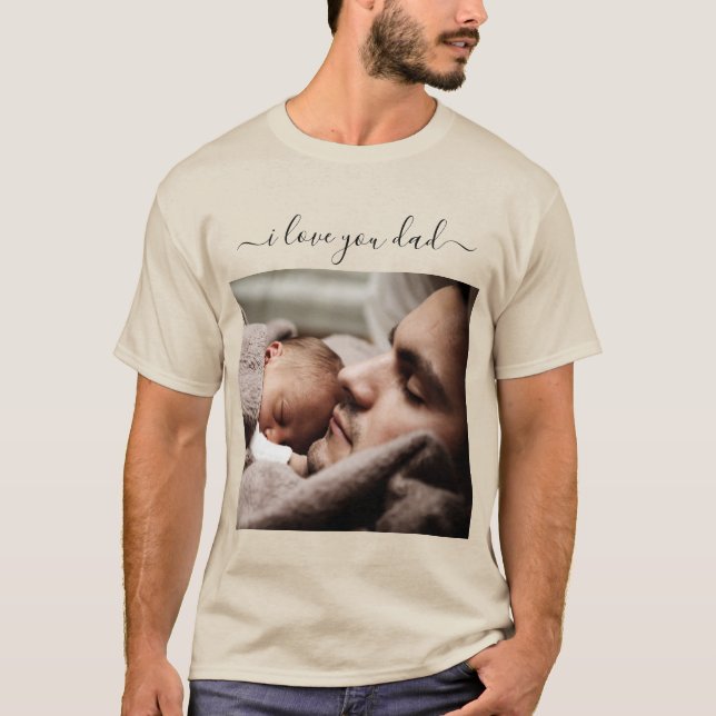 Ton Papa Photo T-Shirt Texte Cadeau - Je t'aime Pa (Devant)