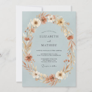 Ton-Schiefer-Kranz-Hochzeit Einladung