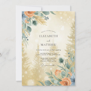 Ton-Schiefer-Wildblumen-Hochzeit Einladung
