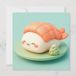 Ton-Schrimps-Nigiri-Sushi mit Wasabi Postkarte