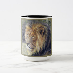 Ton-Tasse der Löwe-Safari 2 Zweifarbige Tasse