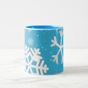 Ton-Tasse der Schneeflocken zwei Zweifarbige Tasse