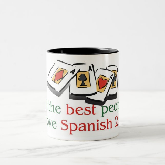 Ton-Tasse des Liebhabers zwei des Spanisch-21 Zweifarbige Tasse (Mittel)