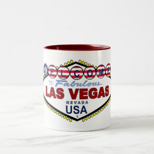 Ton-Tasse USA-Flaggen-Las Vegas zwei Zweifarbige Tasse