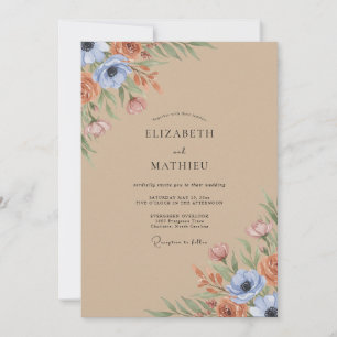 Ton-Wildblumen-Hochzeit Einladung
