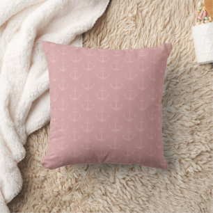 Tonal Anchors auf Dunkel-Teerosen-Pink Kissen