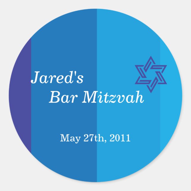 Tonal Blue Bar Mitzvah Sticker (Vorderseite)