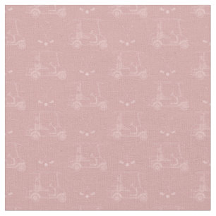 Tonal Golf Carts & Clubs auf Dunkel-Tea-Rose-Pink Stoff