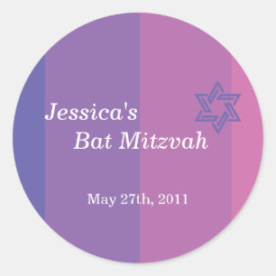 Tonal lila Schläger Mitzvah Aufkleber
