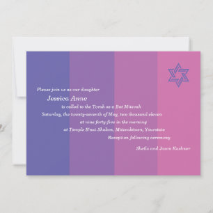 Tonal lila Schläger Mitzvah Einladung