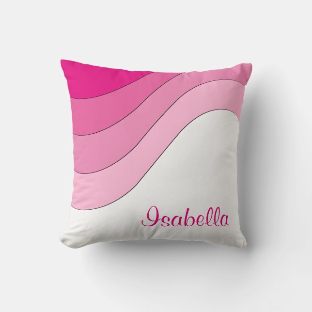 Tonal Wellen-Rosa-Gewohnheit personalisiert Kissen (Vorderseite)