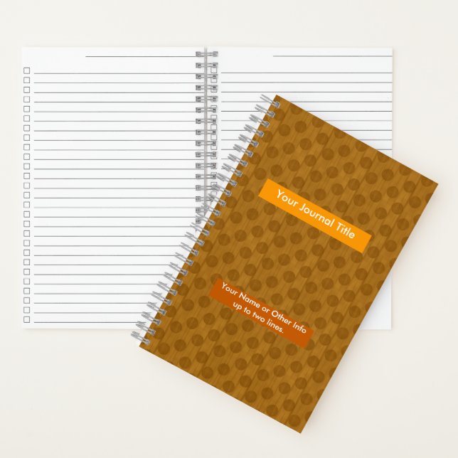 Tone-on-Tone-Polka-Punkte - Personalisiert - Ocker Notizbuch (Innen)