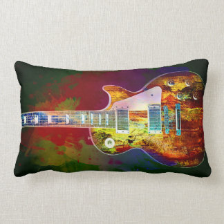 Töne von Musik. Bunte Gitarre Lendenkissen