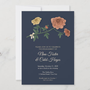 Toner-Dahlien-Stiel-Hochzeitseinladung Einladung