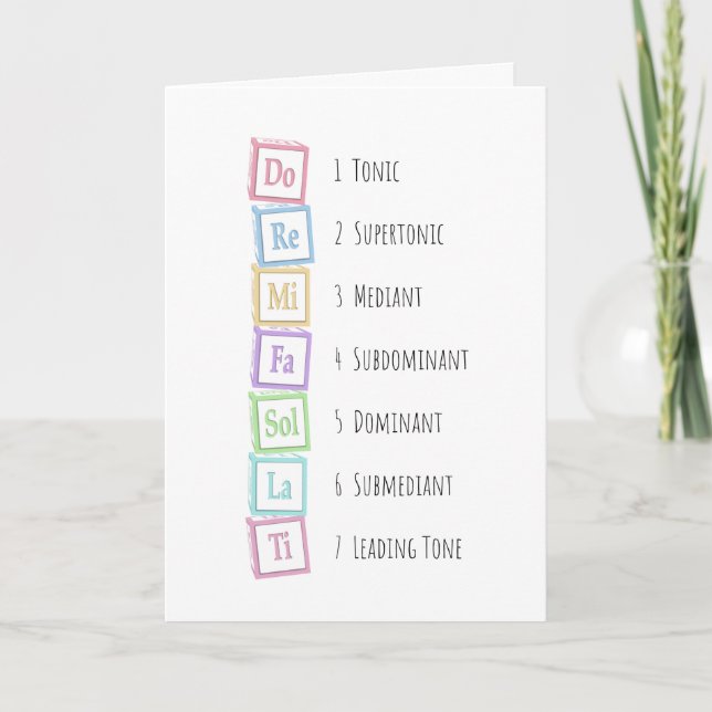 Tones of the Scale Solfege Musical Baby Blocks Karte (Vorderseite)