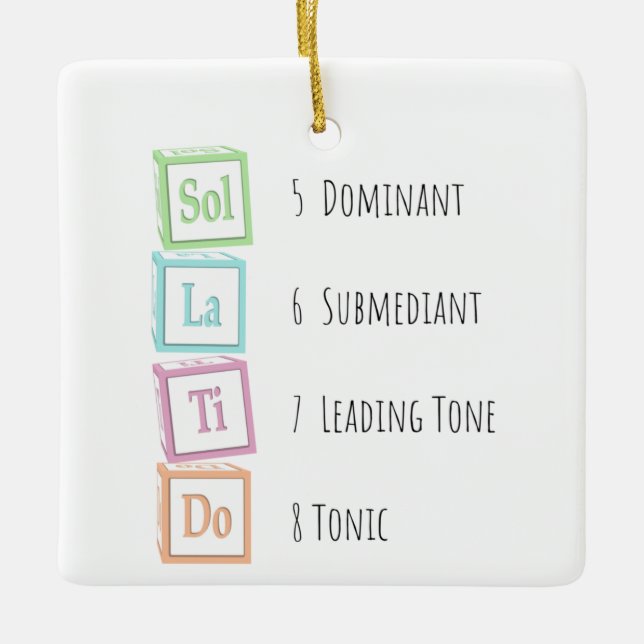 Tones of the Scale Solfege Musical Baby Blocks Keramikornament (Vorderseite)