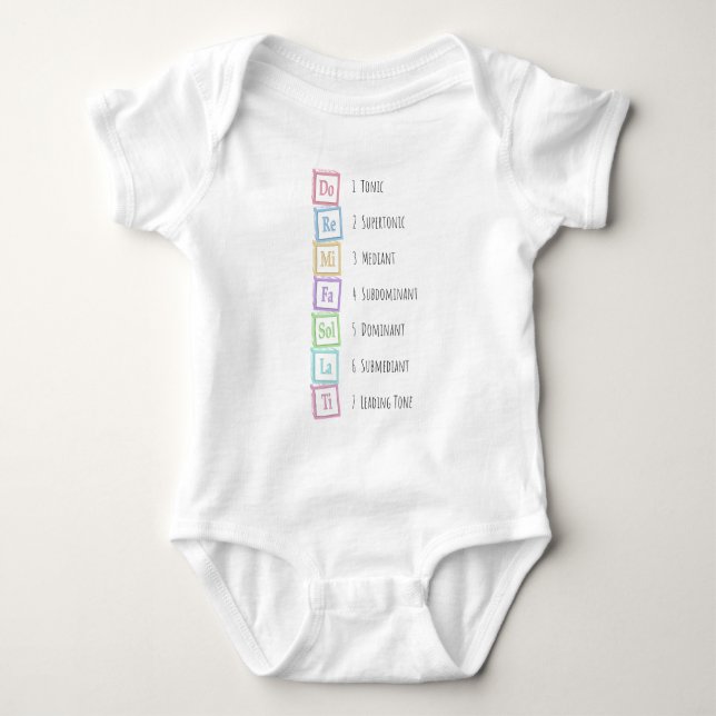 Tones of the Scale Solfeggio Musical Baby Blocks Baby Strampler (Vorderseite)