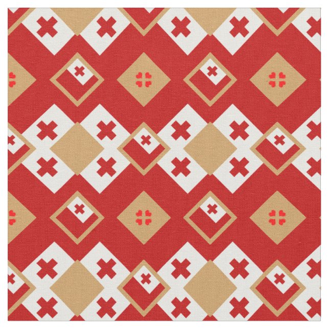 Tonga Flag & Tonga Trendy Fabric Mode Stoff (Nahaufnahme)
