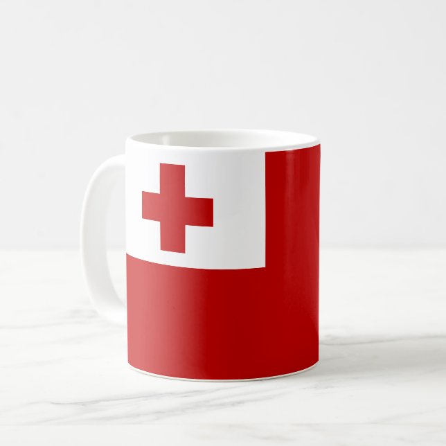Tonga-Flagge Kaffeetasse (Vorderseite Links)