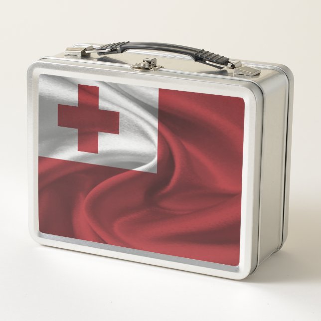 Tonga-Flagge Metall Brotdose (Vorderseite)
