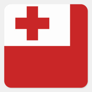 Tonga-Flagge Quadratischer Aufkleber