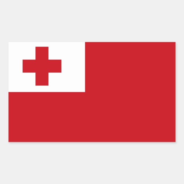 Tonga-Flagge Rechteckiger Aufkleber (Vorderseite)