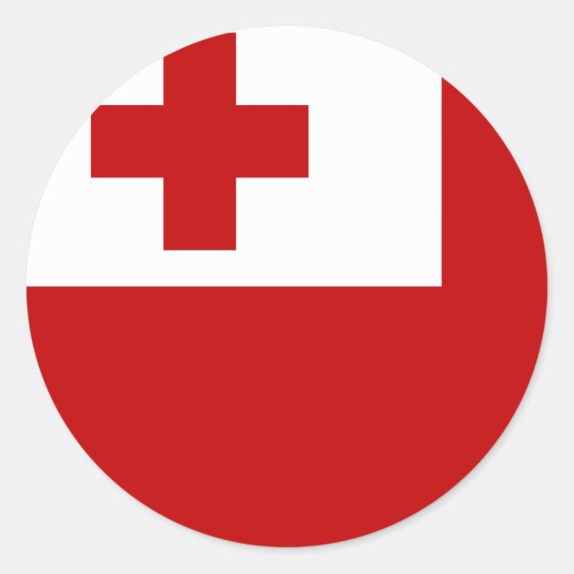 Tonga-Flagge Runder Aufkleber (Vorderseite)