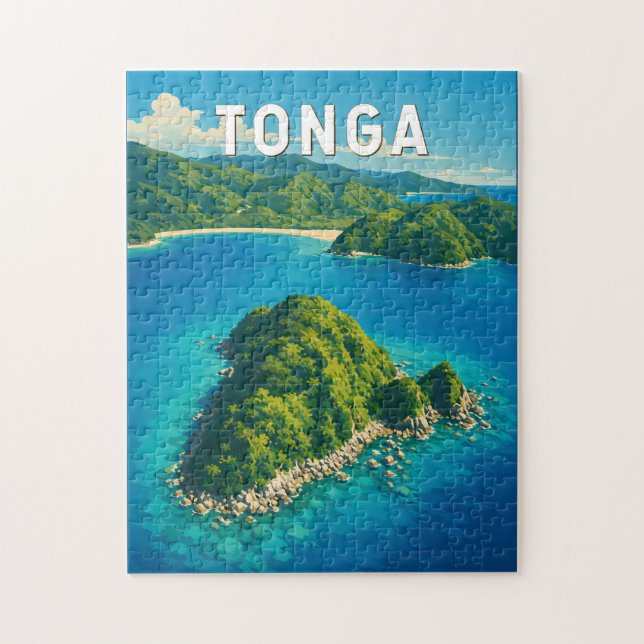 Tonga Illustrations Reise Kunst Vintage (Vertikal)