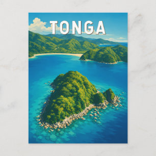 Tonga Illustrations Reise Kunst Vintage Postkarte