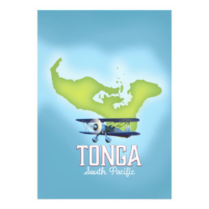 Tonga-Karte Flugreiseplakat Fotodruck