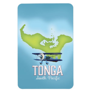 Tonga-Karte Flugreiseplakat Magnet
