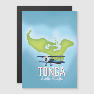Tonga-Karte Flugreiseplakat Magnetkarte