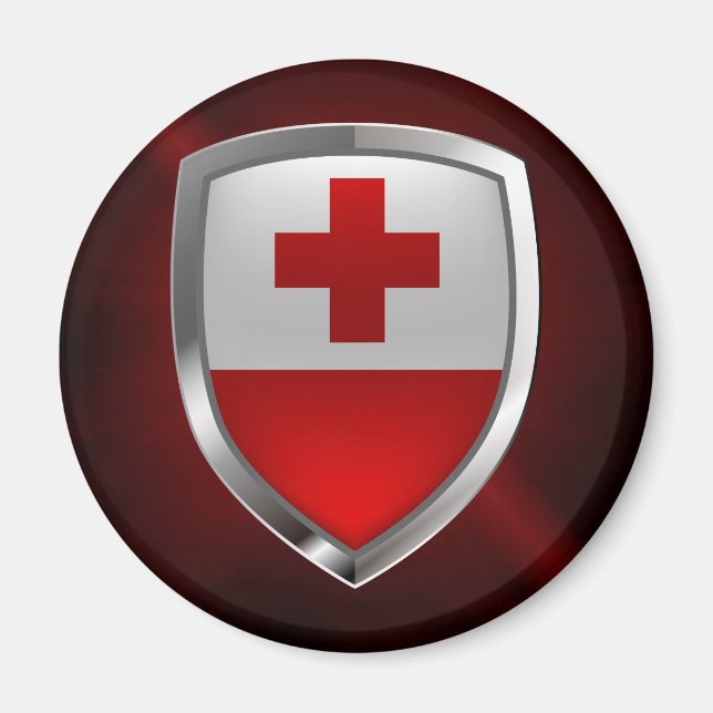 Tonga Metallic Emblem Magnet (Vorne)