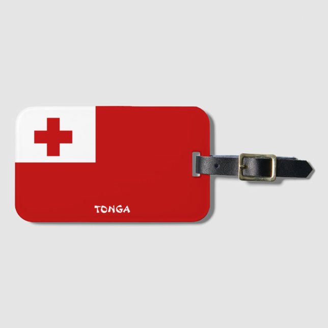 Tonga National Flag Patriotic Gepäckanhänger (Vorderseite (Horizontal))